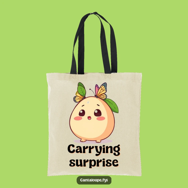 Funny Cantaloupe Tote Bag: Carry Your Laughs with This Butterfly Surprise Funny Gift