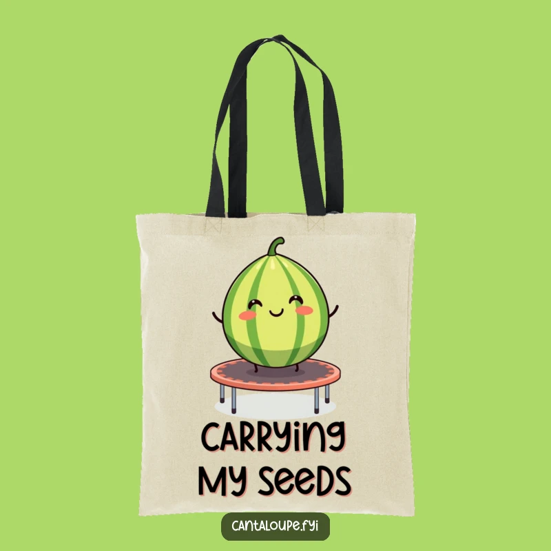 Funny Cantaloupe Bounce Tote Bag: Hilarious Accessory for Fruit Lovers