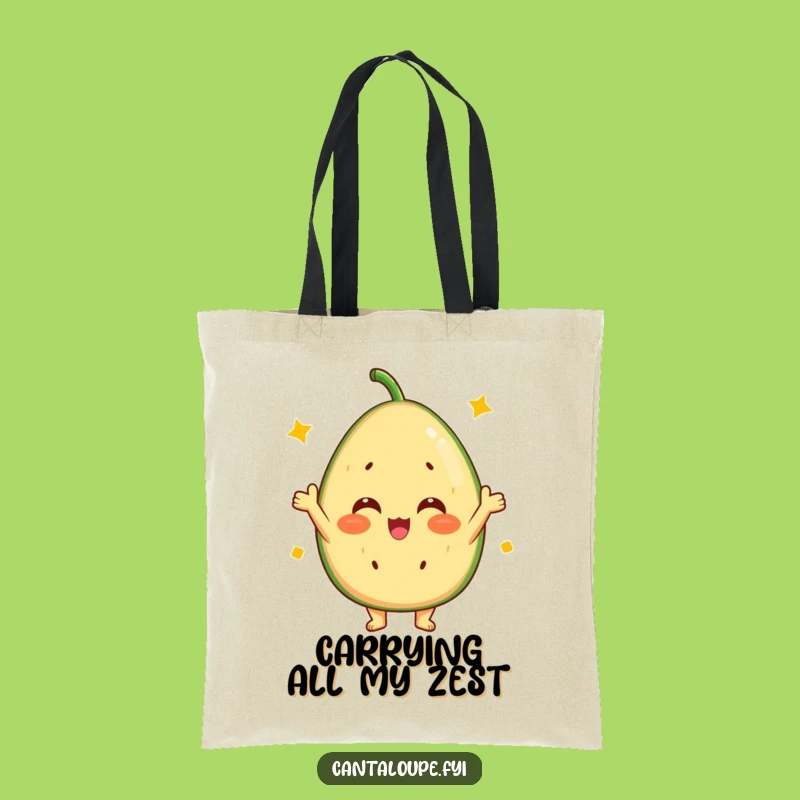 Funny Cantaloupe Cheer Tote Bag: Carry Sunshine with this Sunny Disposition Accessory, Funny Gift