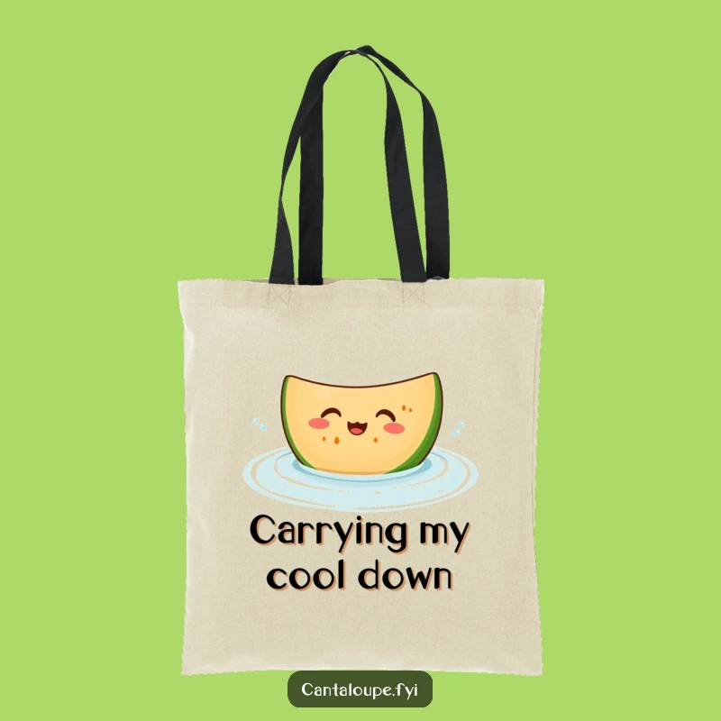 Funny Giggling Melon Tote Bag - Bobbing Cantaloupe Slice, Great Picnic Gift