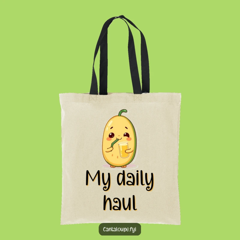 Funny Relaxed Melon Tote Bag: Cantaloupe's Juice Bliss, Carry Your Calm!