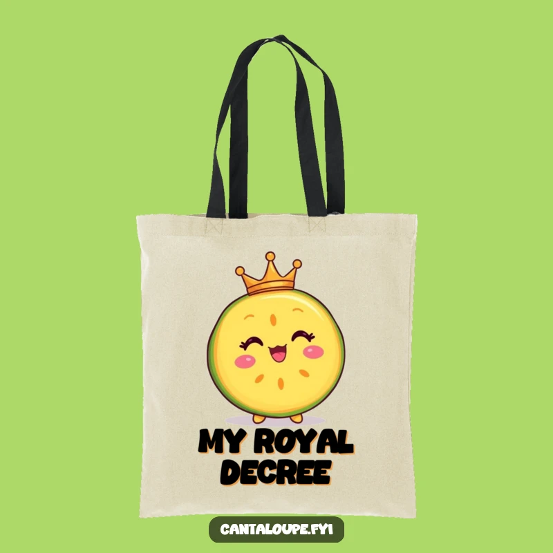 Funny Royal Melon Tote Bag - Delighted Cantaloupe Crown, Great Kingly Gift