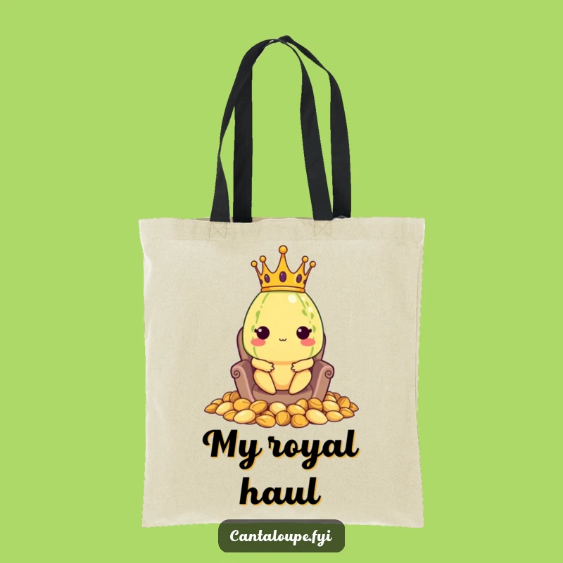 Funny Royal Melon Tote Bag: Cantaloupe King's Seed Throne, Carry Your Kingdom!
